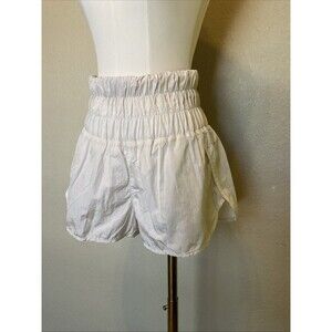 FP Movement, White, The Way Home Shorts, High Waisted, Elastic Band, Size: Small